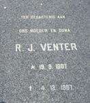 VENTER R.J. 1907-1987