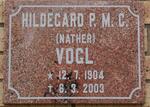 VOGL Hildegard P.M.C. nee NÄTHER 1904-2003