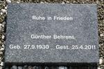 BEHRENS Gunther 1930-2011