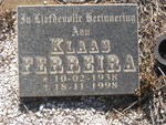 FERREIRA Klaas 1938-1998