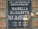 JAARSVELDT Isabella Elizabeth, van 1943-2012