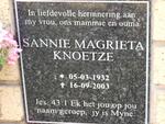 KNOETZE Sannie Magrieta 1932-2003