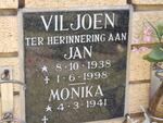 VILJOEN Jan 1938-1998 & Monika 1941-
