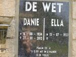 WET Danie, de 1934-2012 & Ella 1933-