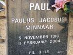 MINNAAR Paulus Jacobus 1916-2004