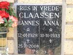 CLAASSEN Hannes 1928-2008 & Anna 1933-