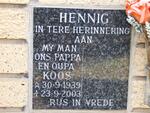 HENNIG Koos 1939-2003