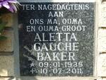 BAKER Aletta Gauche 1935-2011