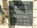 WALT Maria Petronella, van der 1925-2008