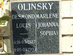 OLINSKY Desmond Louis 1927-1993 & Johanna Sophia