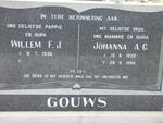 GOUWS Willem F.J. 1936- & Johanna A.C. 1939-1994