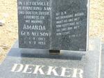 DEKKER Amanda nee NELSON 1967-1993