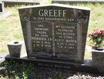 GREEFF F.J.T.1922-1998 & Alice Maria 1927-1987