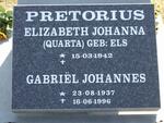 PRETORIUS Gabriel Johannes 1937-1996 & Elizabeth Johanna nee ELS 1942-