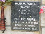 FOURIE Pieter E. 1940-2012 & Maria M. 1943-2011