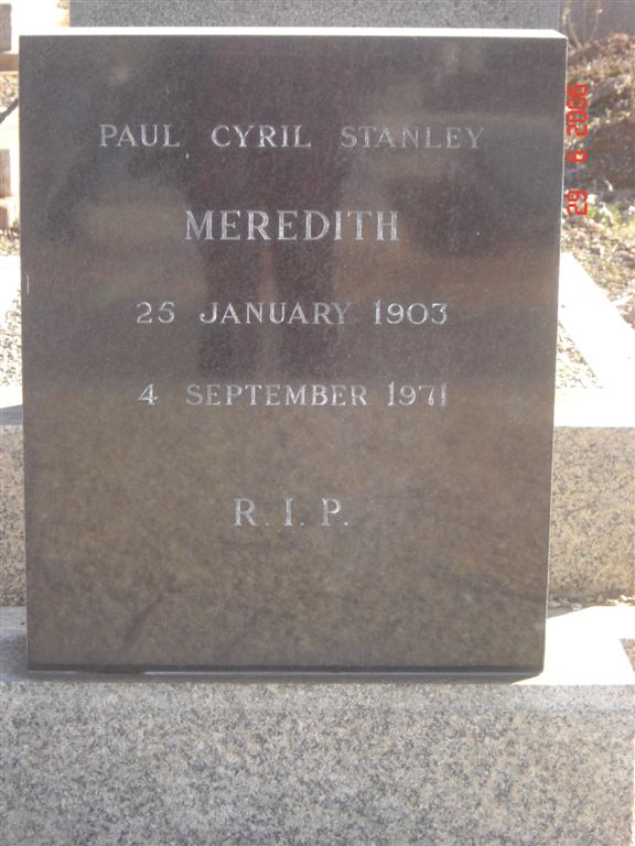 MEREDITH Paul Cyril Stanley 1903-1971