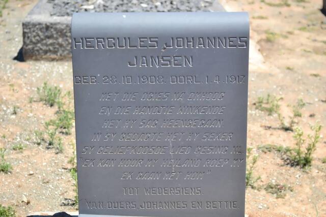 JANSEN Hercules Johannes 1908-1917