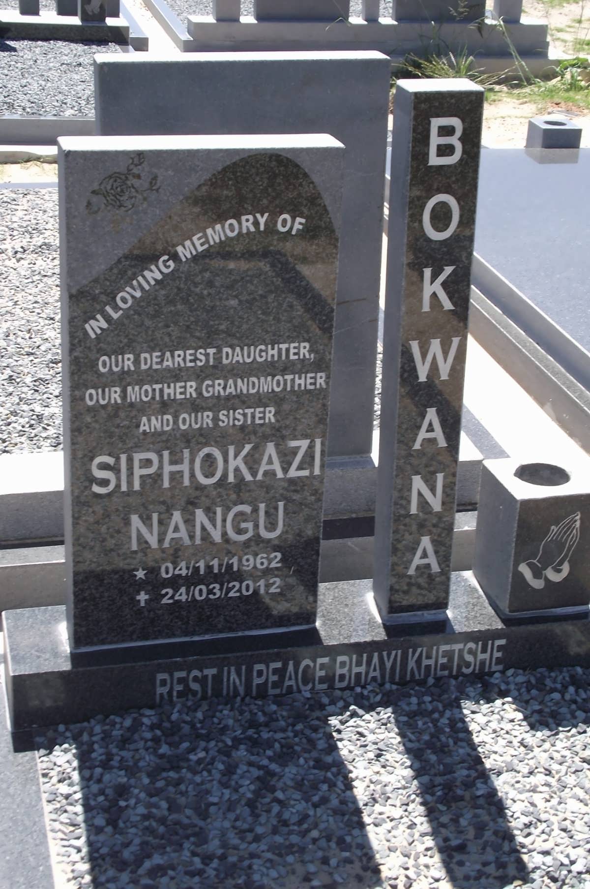 BOKWANA Siphokazi Nangu 1962-2012