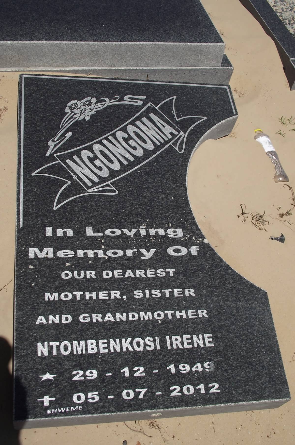 NGONGOMA Ntombenkosi Irene 1949-2012
