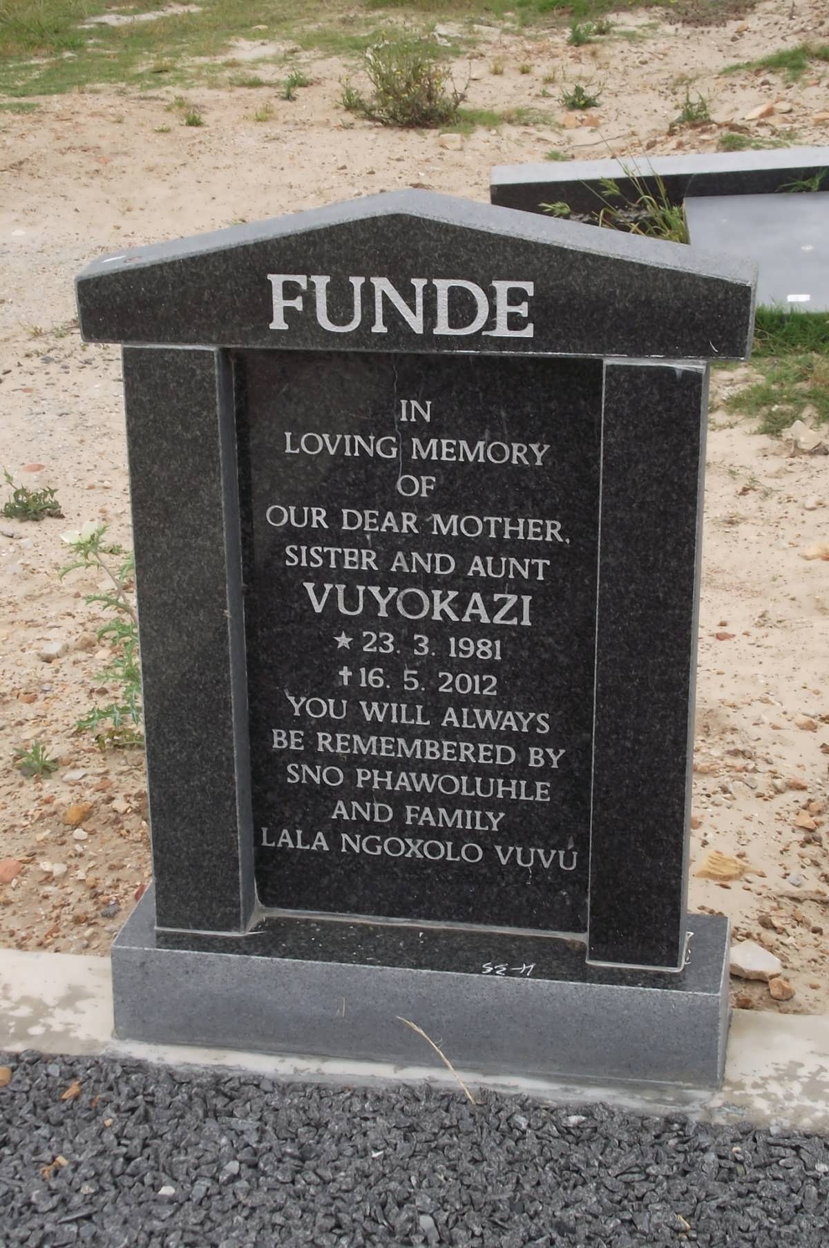 FUNDE Vuyokazi 1981-2012