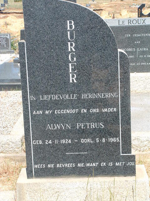 BURGER Alwyn Petrus 1924-1965