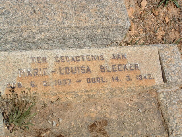 BLEEKER Marie-Louisa 1937-1942