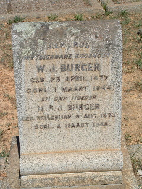 BURGER W.J. 1877-1944 & M.S.J. KELLERMAN 1873-1948