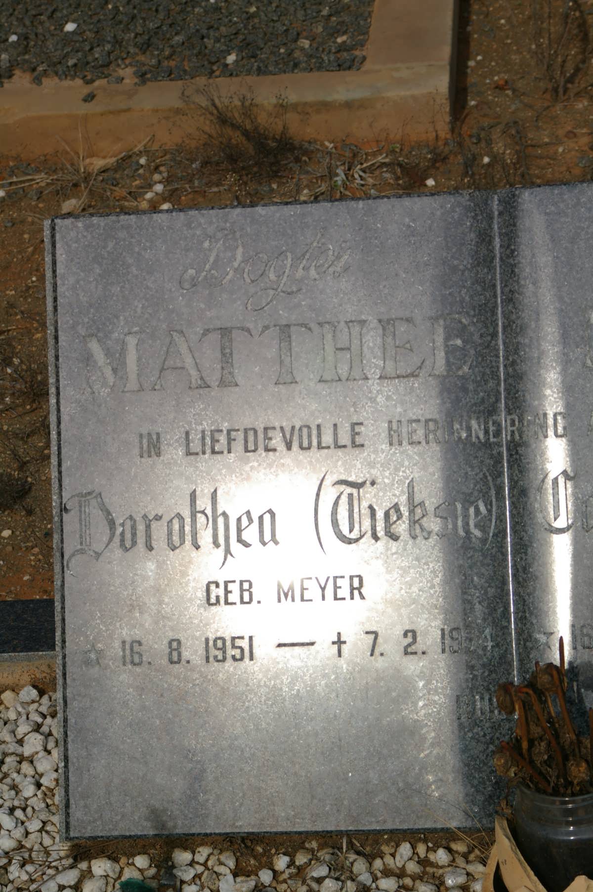 MATTHEE Dorothea nee MEYER 1951-1974