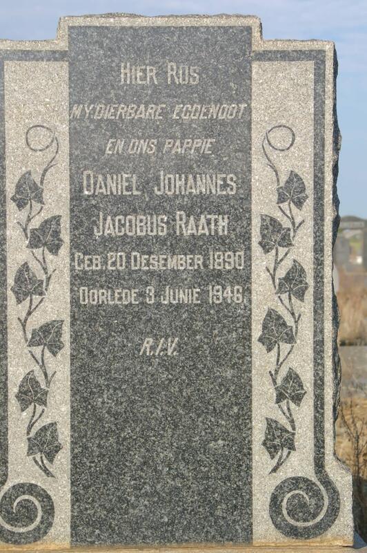 RAATH Daniel Johannes Jacobus 1890-1946