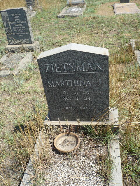 ZIETSMAN Marthina J. 1954-1954
