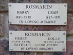 ROSMARIN Harry 1881-1938 & Leah 1887-1971 :: ROSMARIN Himey 1908-1982 & Dolly 1911-1993 :: ROSMARIN Estelle 1937-2001