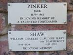 PINKER Jack 1879-1961 :: SHAW William Charles 1848-1934 & Claudine Mary BEACHCROFT 1855-1912