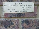 SHAW William Brian 1895-1936 & Ruth Muriel PINKER 1901-1944