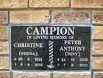 CAMPION Peter Anthony 1938-2012 & Christine 1941-2010