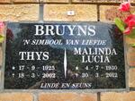 BRUYNS Thys 1925-2002 & Malinda Lucia 1930-2012