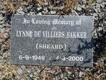 BAKKER Lynne de Villiers nee SHEARD 1949-2000