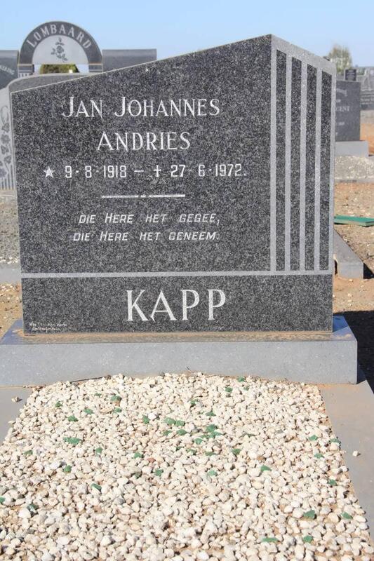 KAPP Jan Johannes Andries 1918-1972