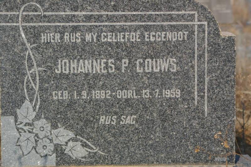 GOUWS Johannes P. 1892-1959