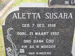 ? Aletta Susara 1918-1992