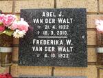WALT Abel J., van der 1922-2010 & Frederika W. 1922-