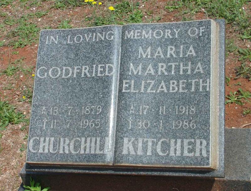 CHURCHILL Godfried 1879-1965 KITCHER Maria Martha Elizabeth 1918-1986