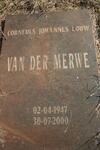 MERWE Corneuls Johannes Louw, van der 1947-2000