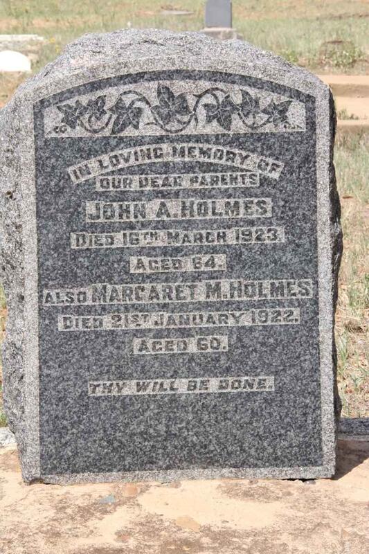 HOLMES John A. -1923 & Margaret M. -1922