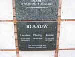 BLAAUW Laraine 1943-2012 :: BLAAUW Phillip 1948- :: BLAAUW Jozua 1956-2012