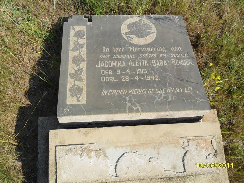 BENDER Jacomina Aletta 1919-1942
