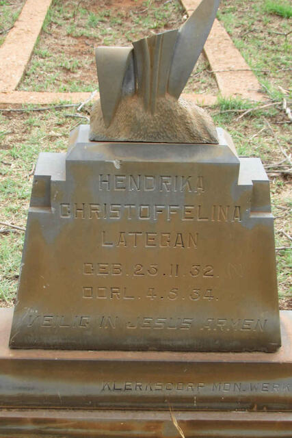 LATEGAN Hendrika Christoffelina 1932-1934