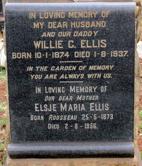 ELLIS Willie G. 1874-1937 & Elsje Maria ROUSSEAU 1873-1956