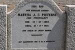 PIETERSE Martha A.C. nee STEENKAMP 1864-1931