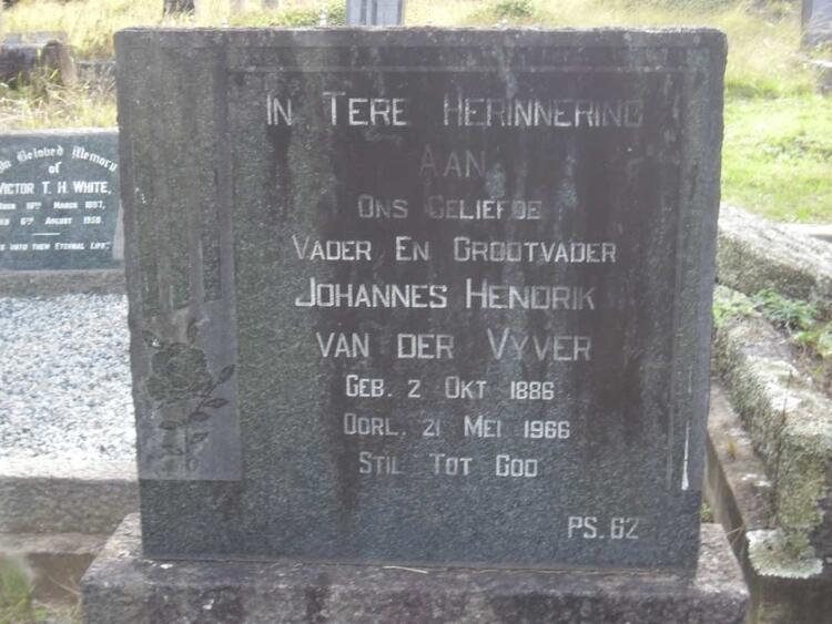 VYVER Johannes Hendrik, van der 1886-1966