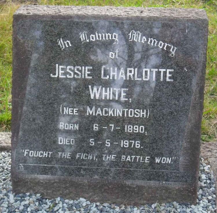 WHITE Jessie Charlotte nee MACKINTOSH 1890-1976